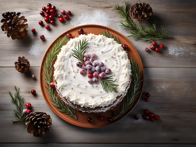 Fotografia tradizionale della torta di Natale Un regalo festivo e delizioso