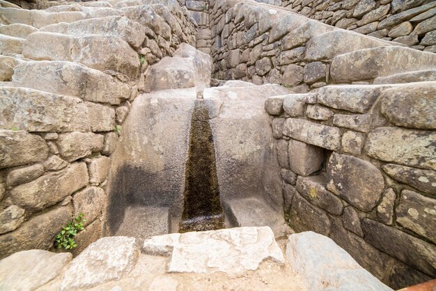 Fotografie della cittadella di Machu Picchu nelle Ande del Perù