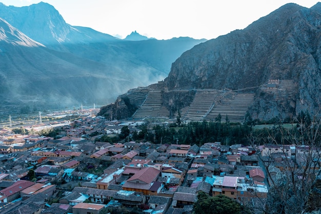 Fotografie della cittadella Inca di Ollantaytambo nella Valle Sacra degli Incas.