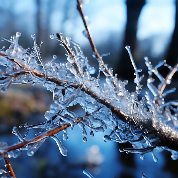 Fotografie invernali delle complessità del ghiaccio