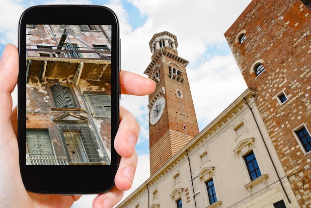 Fotografie turistiche di vecchia casa nella città di Verona