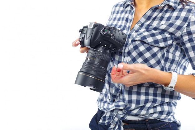 Fotografo della donna al lavoro