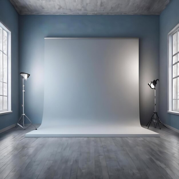 Fotografo vuoto studio sfondo astratto sfondo texture di bellezza scuro e chiaro blu chiaro