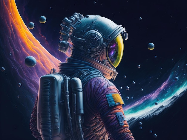 Fotorealistico Bella pittura di un astronauta ai generativa