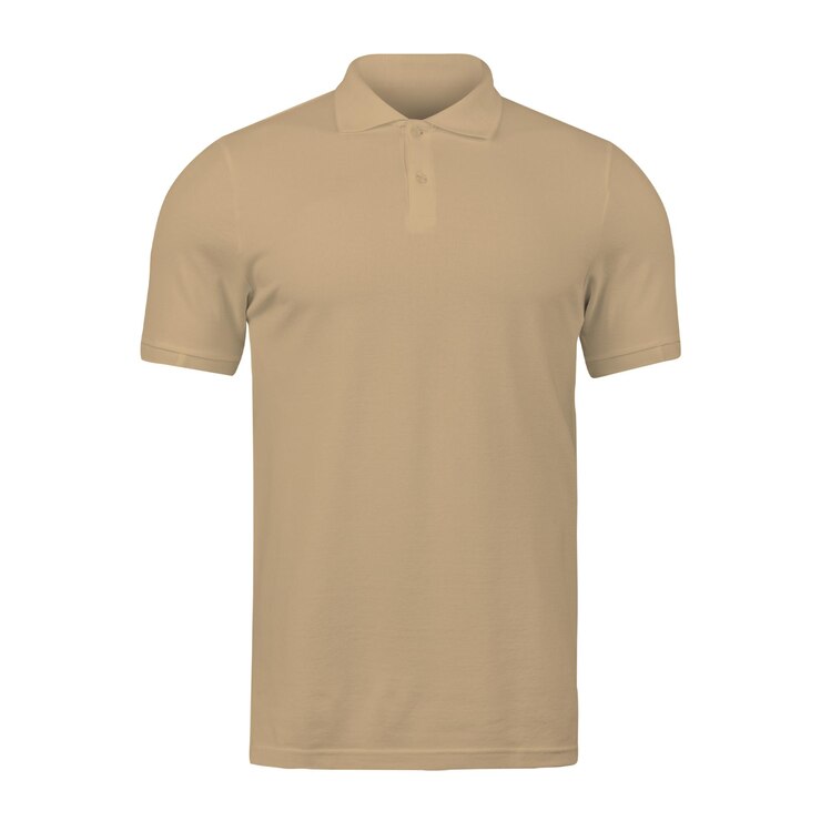 Fotorealistico modello di maglietta polo color tan