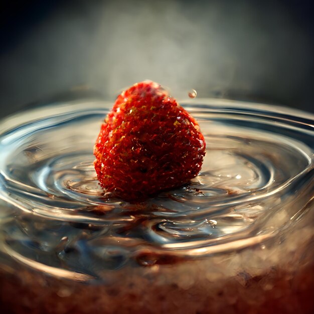 Fragola in acqua