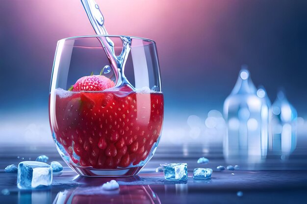 Fragole con succo liquido e rinfrescante