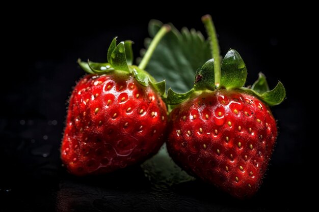 Fragole fresche e vivaci, splendidamente disposte in una deliziosa composizione alimentare