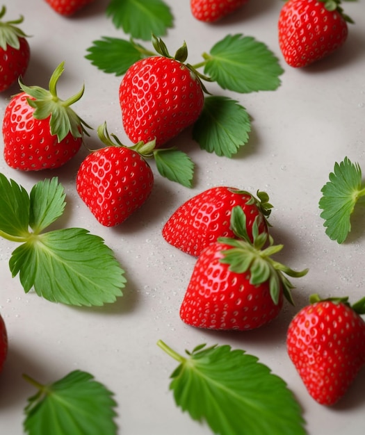 Fragole fresche su un tavolo di cemento