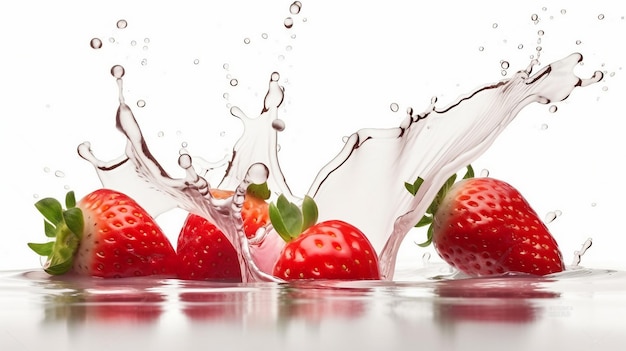 Fragole in un goccio d'acqua