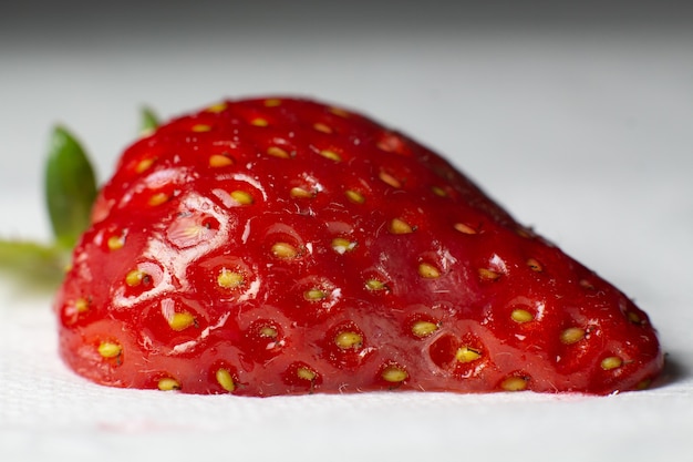 Fragole mature macro uno sfondo di cibo