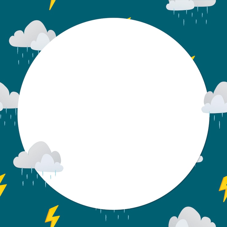Foto frame carino png modello di nuvola piovosa clip del tempo