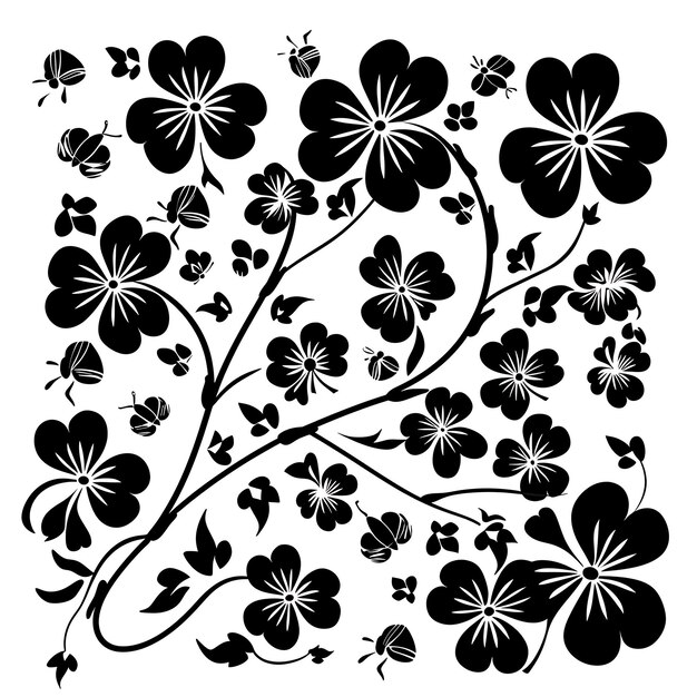 Frame di Enchanted Four Leaf Clover Folk Art con modello di foglia e La CNC Die Cut Tattoo Design Art