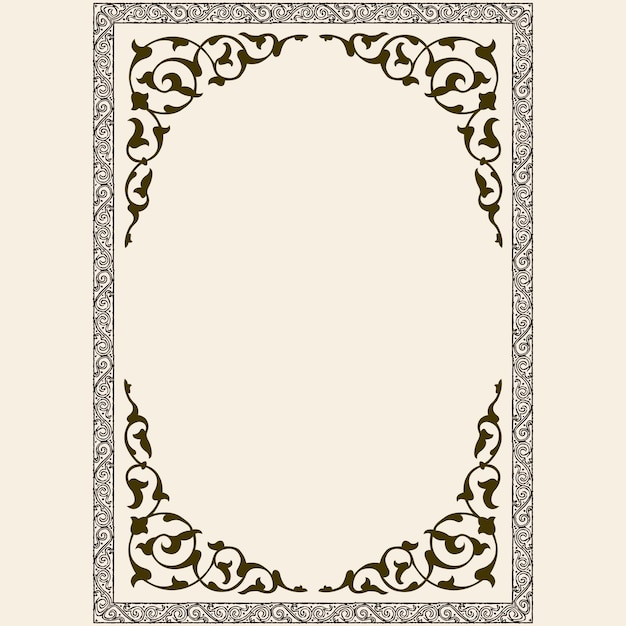 Frame floreale arabo Disegno islamico tradizionale Elemento di decorazione della moschea Eleganza Sfondio