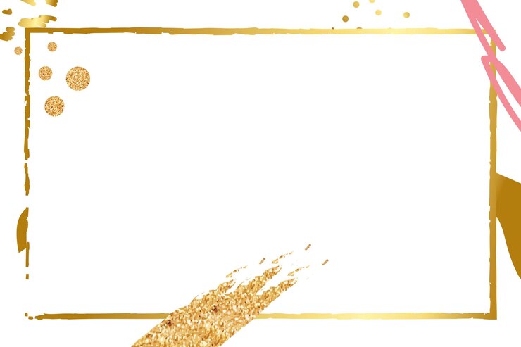 Foto frame png elegante disegno dorato con spazio per il testo