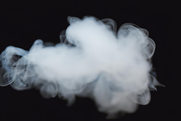 Frammenti di fumo bianco su sfondo nero