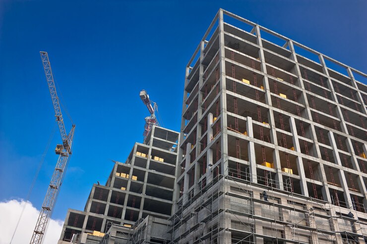 Foto frammento di sviluppo dell'edificio di costruzione