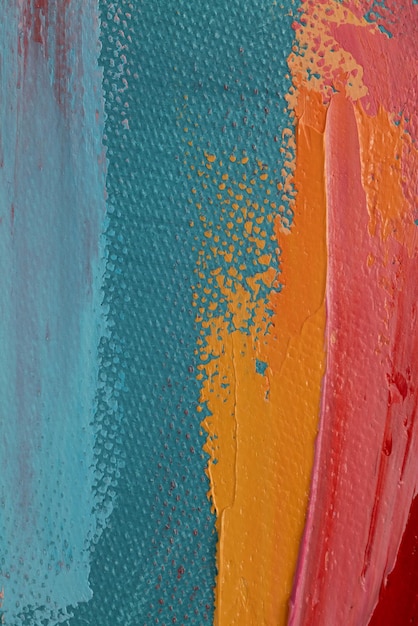 Frammento di texture multicolore dipinto arte astratta sfondo olio su tela pennellate ruvide