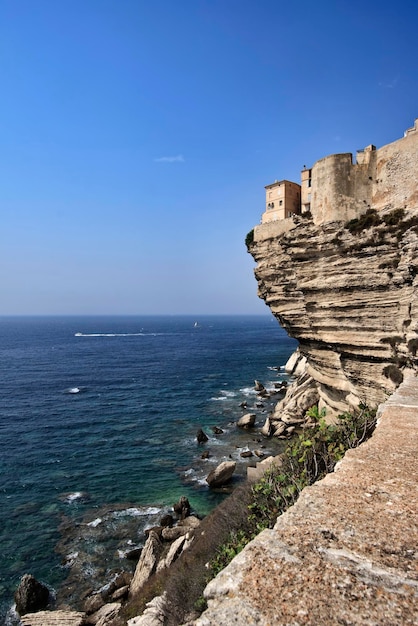 Francia Corsica Bonifacio vista della costa rocciosa di Bonifacio