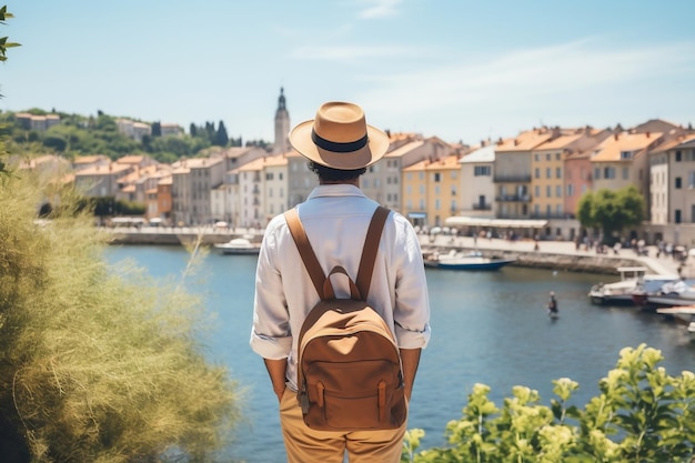 Francia Vacanze L'uomo guarda indietro Generativo Ai