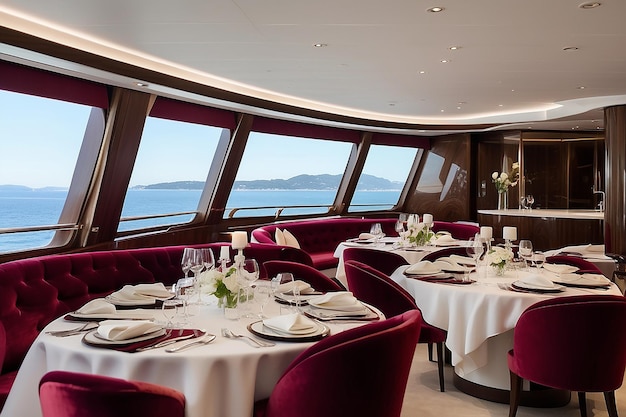 Francia yacht di lusso di Cannes Continental 80 cantiere Cantieri Navali del Mediterraneo dinette