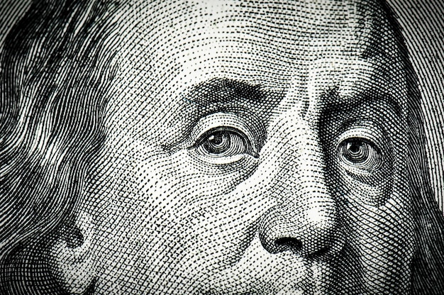 Franklin occhi da soldi dollari come una trama