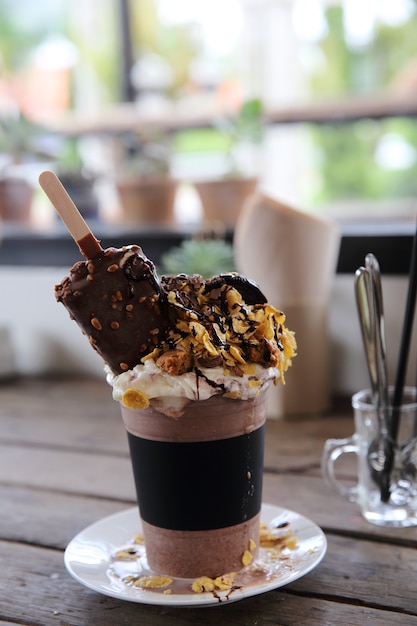 Frappe al cioccolato con gelato