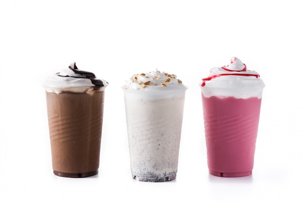 Frappè alla fragola, cioccolato e bianco