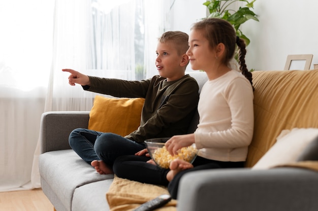 Fratelli che guardano la televisione insieme