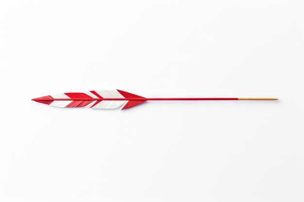 freccia con punta rossa da vicino sullo sfondo bianco