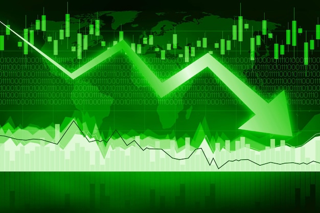 Freccia verso il basso concetto di crisi di recessione