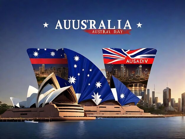 Free Vector Realistic Australia Day Concept con testo 26 gennaio Australia Day