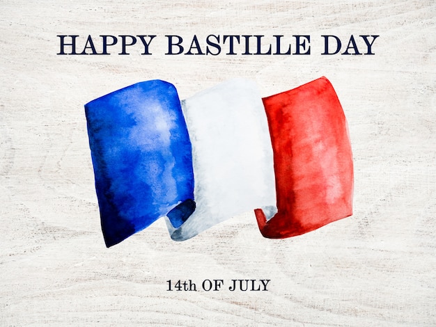 French Flag. Beautiful greeting card. Close up