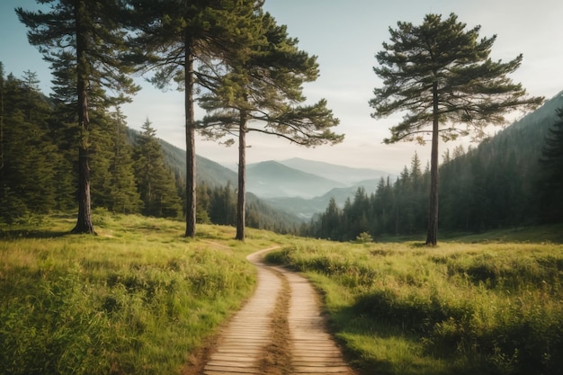 fresca scena verde della montagna hilol con vecchia strada di campagna Attractiva vista estiva del monte dei Carpati