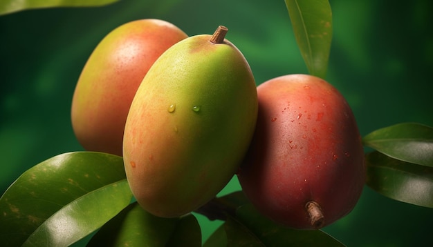 Freschezza della natura colore verde frutta matura alimentazione organica e sana generata dall'intelligenza artificiale