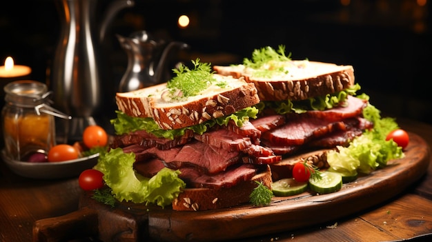 Freschezza e pasto gourmet carne di maiale alla griglia su un piatto con pancetta