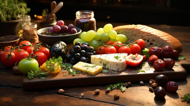 Freschezza e varietà su un piatto una sana insalata gourmet