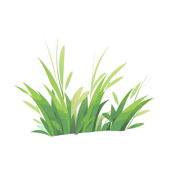 Freschezza giocosa Illustrazione dell'erba in stile piatto in alta risoluzione