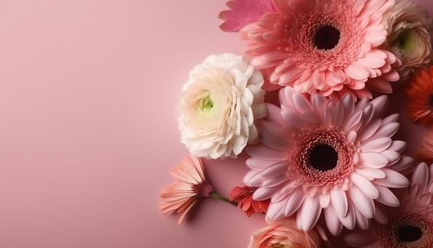 Fresco bouquet di margherite di gerbera perfetto per il romanticismo generato dall'intelligenza artificiale