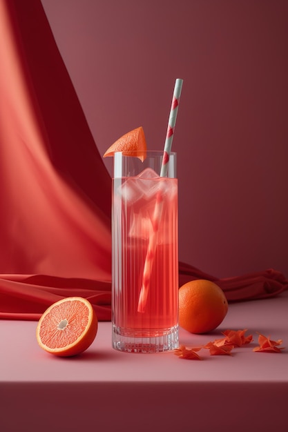 Fresco cocktail estivo con aspetto estetico alla frutta IA generativa