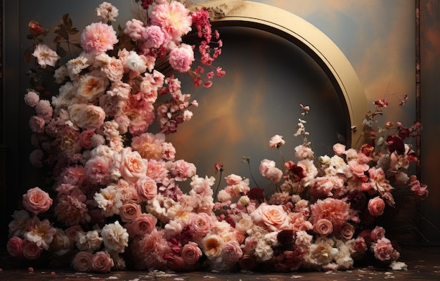Fresh Floral Hoop Sfondi digitali con luminosità softlight composizione perfetta colore minimo fiore tema d'amore dolce concetto