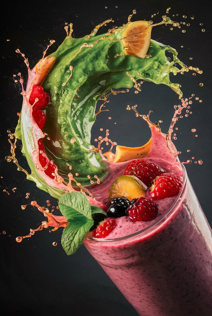 Fresh fruit and vegetables splash
