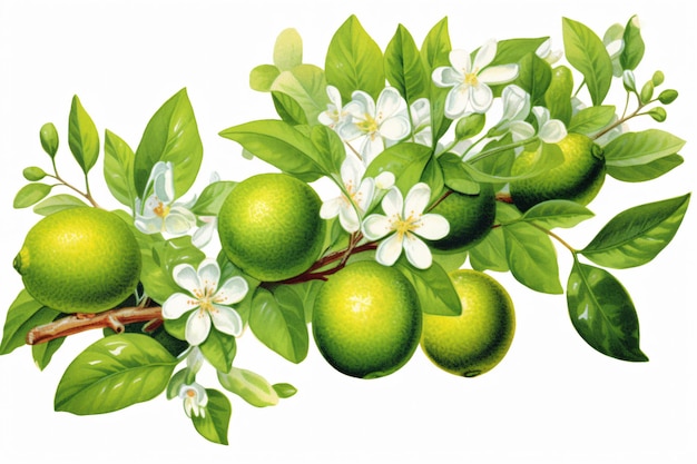 Fresh Lime Fruits Ai generativa