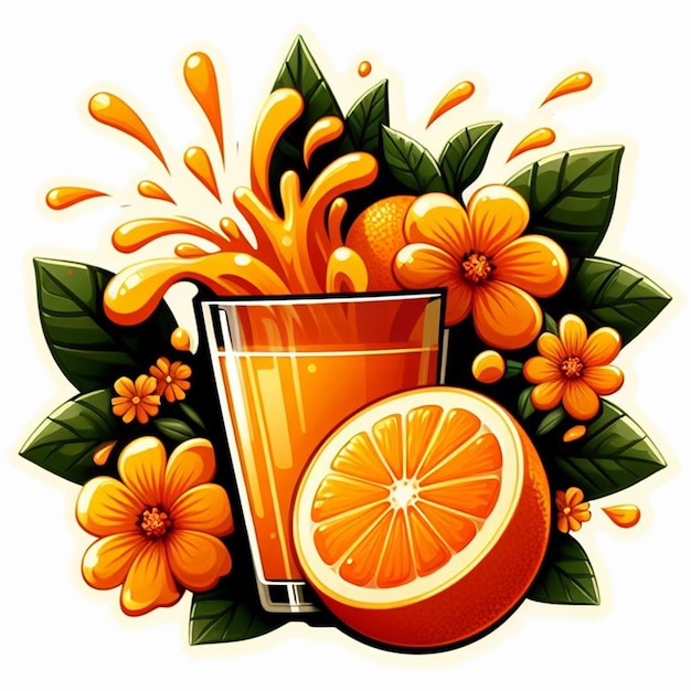 Fresh per i social media template design post banner e succo d'arancia