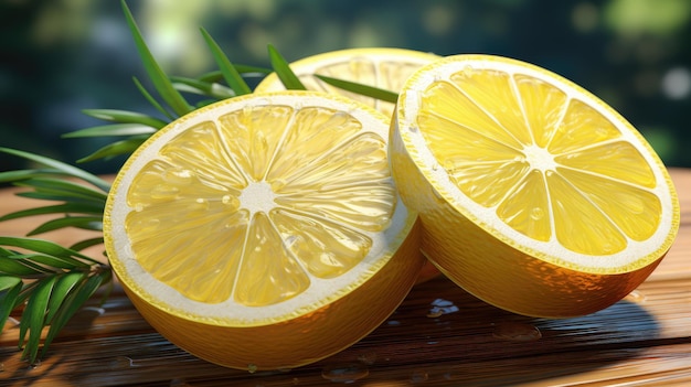 Fresh Slice of Yellow Lemon HD 8K sfondo Wallpaper Immagine fotografica stock