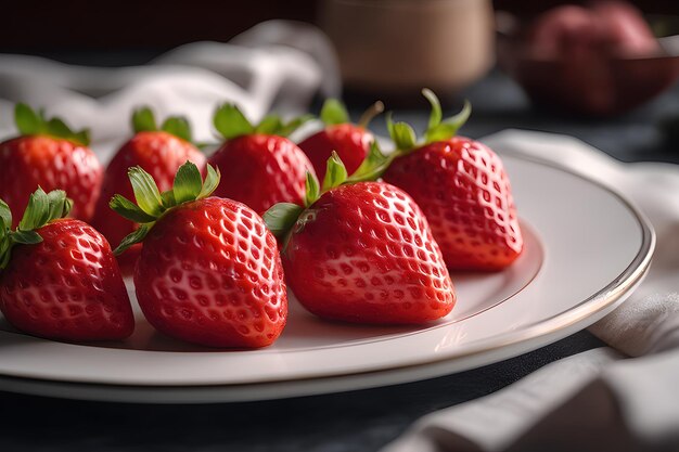 Fresh Strawberry closeup Deliziose bacche rosse succose Mangiare sano