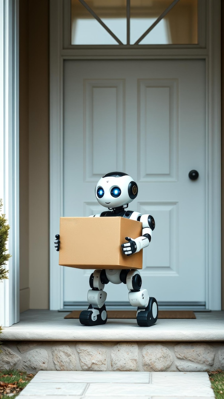 Photo friendly robot delivery
