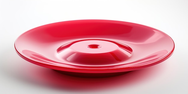 Frisbee rosso isolato su sfondo bianco