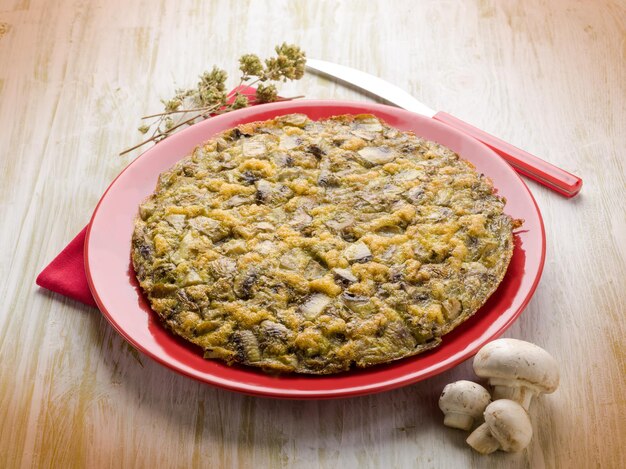 Frittata con champignon e origano