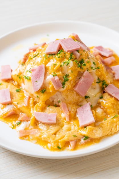 Frittata cremosa con prosciutto e riso